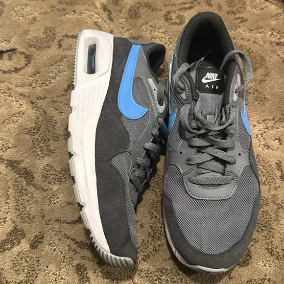 Gray and Blue Athletic Sneakers